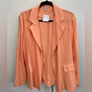 NWT BlueSteel peachy unstructured linen blazer
